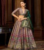 Woven Design Art Silk Lehenga & Unstitched Blouse With Dupatta