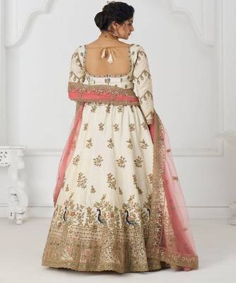 Embroidered Sequinned Semi Stitched Lehenga & Unstitched Blouse With Dupatta 3