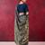Navy blue luxurious chanderi cotton printed with zari weaving work saree