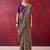 Purple luxurious chanderi cotton printed with zari weaving work saree