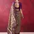Purple luxurious chanderi cotton printed with zari weaving work saree