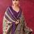 Purple luxurious chanderi cotton printed with zari weaving work saree