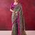Wine luxurious chanderi cotton printed with zari weaving work saree