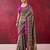 Wine luxurious chanderi cotton printed with zari weaving work saree