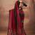 Red beautifully printed poly mal cotton saree