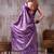 Lavender elegance satin silk floral & geometric printed saree