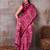 Magenta elegance satin silk floral & geometric printed saree