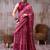 Magenta elegance satin silk floral & geometric printed saree