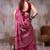 Magenta elegance satin silk floral & geometric printed saree
