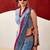 Blue soft dull silk fancy printed saree