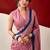 Pink soft dull silk fancy printed saree