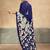 Navy blue luxurious kalamkari art printed satin silk saree