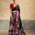 Red luxurious kalamkari art printed satin silk saree