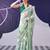 Pistachio classic beauty satin sik floral printed with smooth texture saree