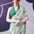 Pistachio classic beauty satin sik floral printed with smooth texture saree