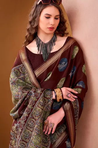 Maroon elegance pv chanderi  printed lightweight saree