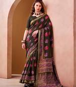 Mehendi elegance pv chanderi  printed lightweight saree