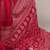 Cherry red slub silk foral printed with zari border work saree