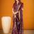 Maroon viscose chanderi kalamkari print with zari weaving work saree