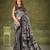 Black luxurious tussar silk kalamkari printed saree