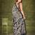 Black luxurious tussar silk kalamkari printed saree