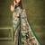 Green luxurious tussar silk kalamkari printed saree
