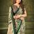 Green luxurious tussar silk kalamkari printed saree