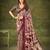 Maroon luxurious tussar silk kalamkari printed saree