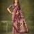 Maroon luxurious tussar silk kalamkari printed saree