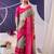 Pink beautiful tussar silk floral print with foil work saree