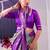 Purple beautiful tussar silk floral print with foil work saree