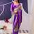 Purple beautiful tussar silk floral print with foil work saree