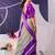 Purple beautiful tussar silk floral print with foil work saree