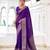 Purple self printed chinnon silk zari weaving work saree