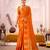 Orange treditional roop silk zari weaving saree