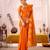 Orange treditional roop silk zari weaving saree