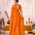 Orange treditional roop silk zari weaving saree