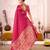 Pink treditional roop silk zari weaving saree