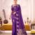 Purple treditional roop silk zari weaving saree