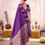 Purple treditional roop silk zari weaving saree