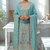 Blue Silk Kurta  Heavy Embroidery Coding Sequence Work With Palazzo and Dupatta 3pc set