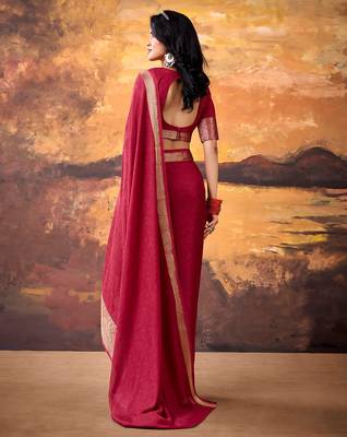Maroon smoothy marshmallow zari weaving lightweight saree 5