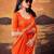 Orange smoothy marshmallow zari weaving lightweight saree