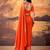 Orange smoothy marshmallow zari weaving lightweight saree