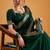 Green festival vibes polt shimmer zari weaving work saree