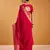 Red festival vibes polt shimmer zari weaving work saree
