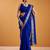 Royal blue festival vibes polt shimmer zari weaving work saree