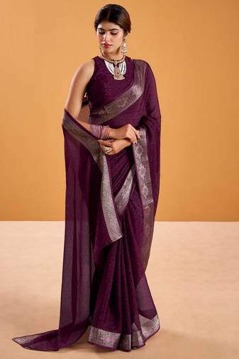 Wine festival vibes polt shimmer zari weaving work saree