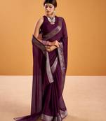 Wine festival vibes polt shimmer zari weaving work saree