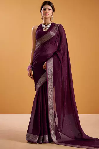 Wine festival vibes polt shimmer zari weaving work saree